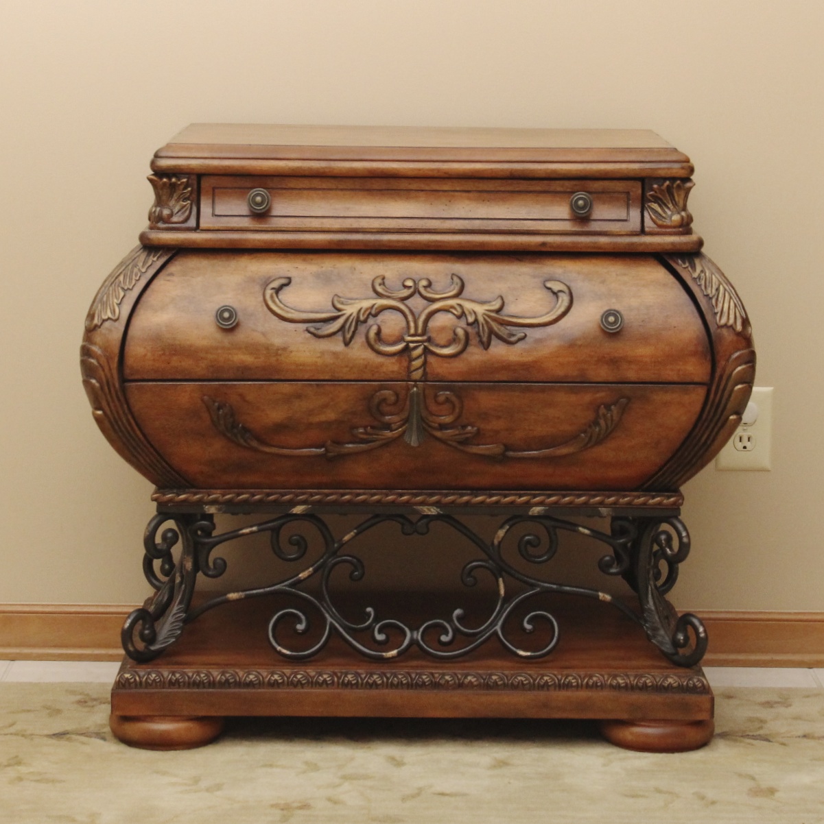 Wood Bombe Style Accent Chest by Ashley Furniture