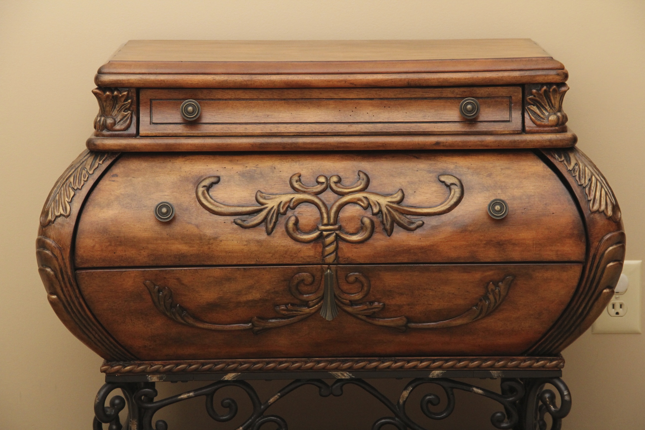 Wood Bombe Style Accent Chest by Ashley Furniture