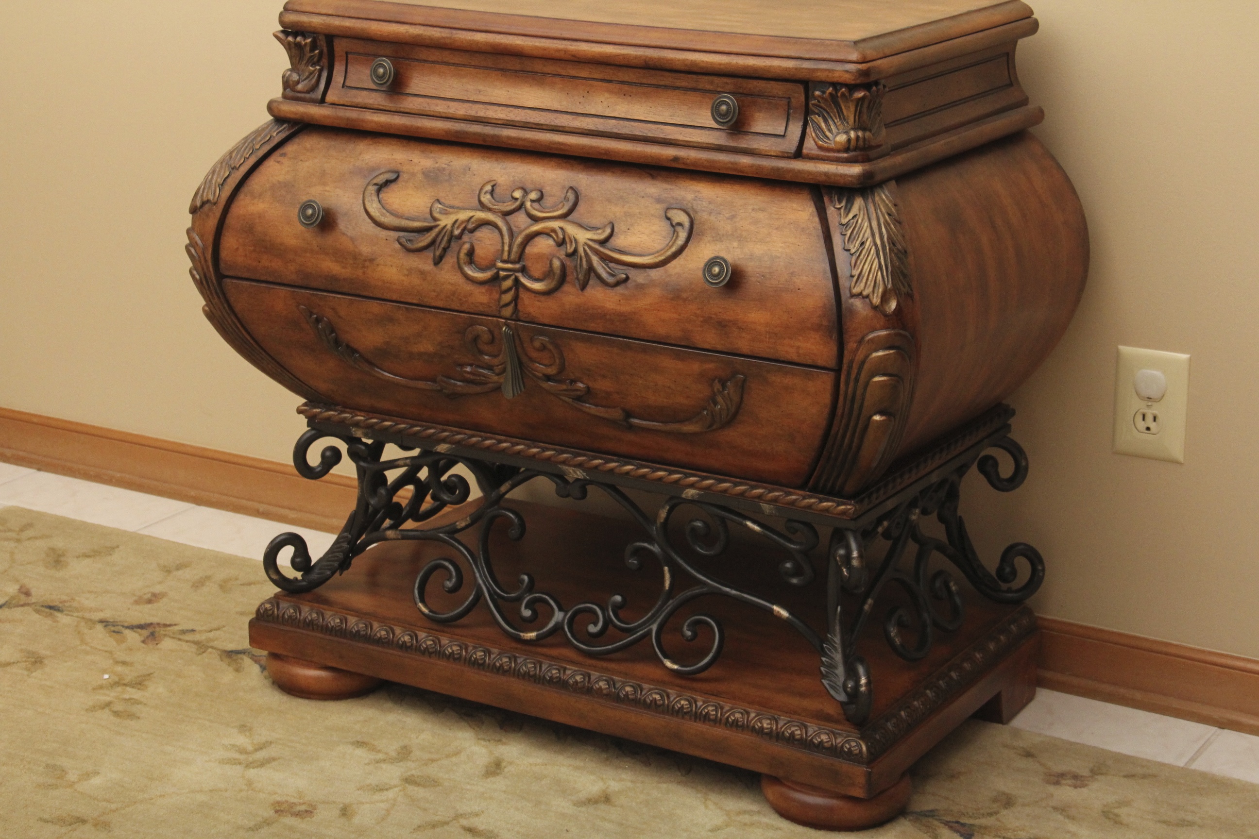 Wood Bombe Style Accent Chest by Ashley Furniture