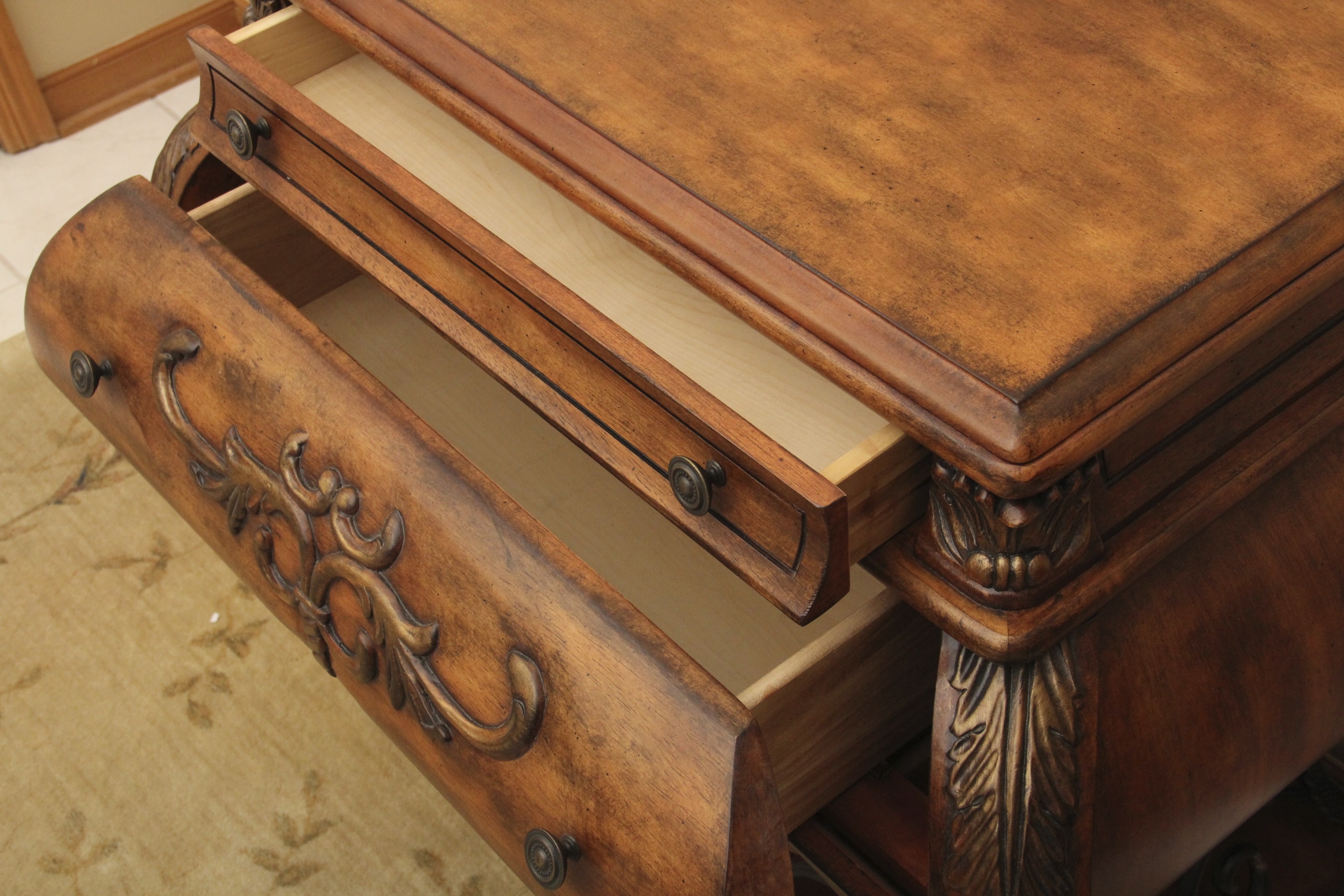 Wood Bombe Style Accent Chest by Ashley Furniture