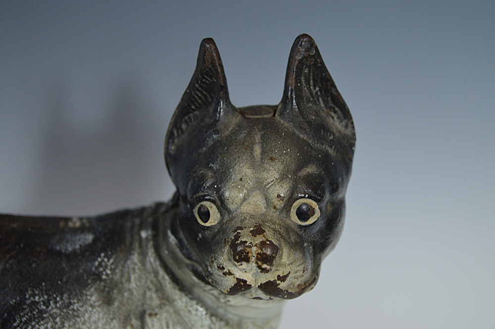 Antique Painted Iron Boston Terrier Doorstop