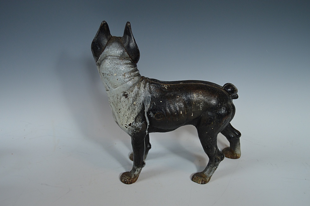 Antique Painted Iron Boston Terrier Doorstop