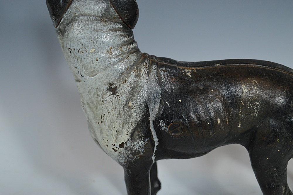 Antique Painted Iron Boston Terrier Doorstop