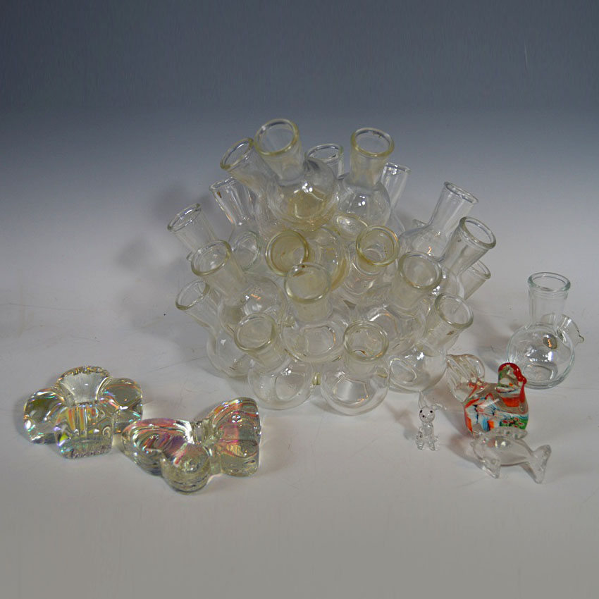 Bud Vases and Decorative Glass Paperweights