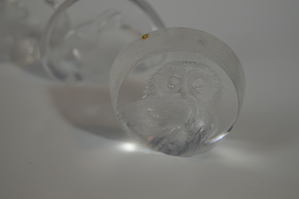 Signed Mats Jonasson Swedish Lead Crystal Figurines