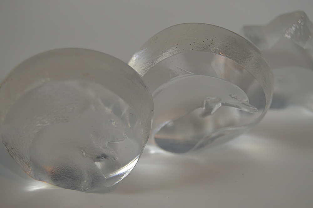 Signed Mats Jonasson Swedish Lead Crystal Figurines