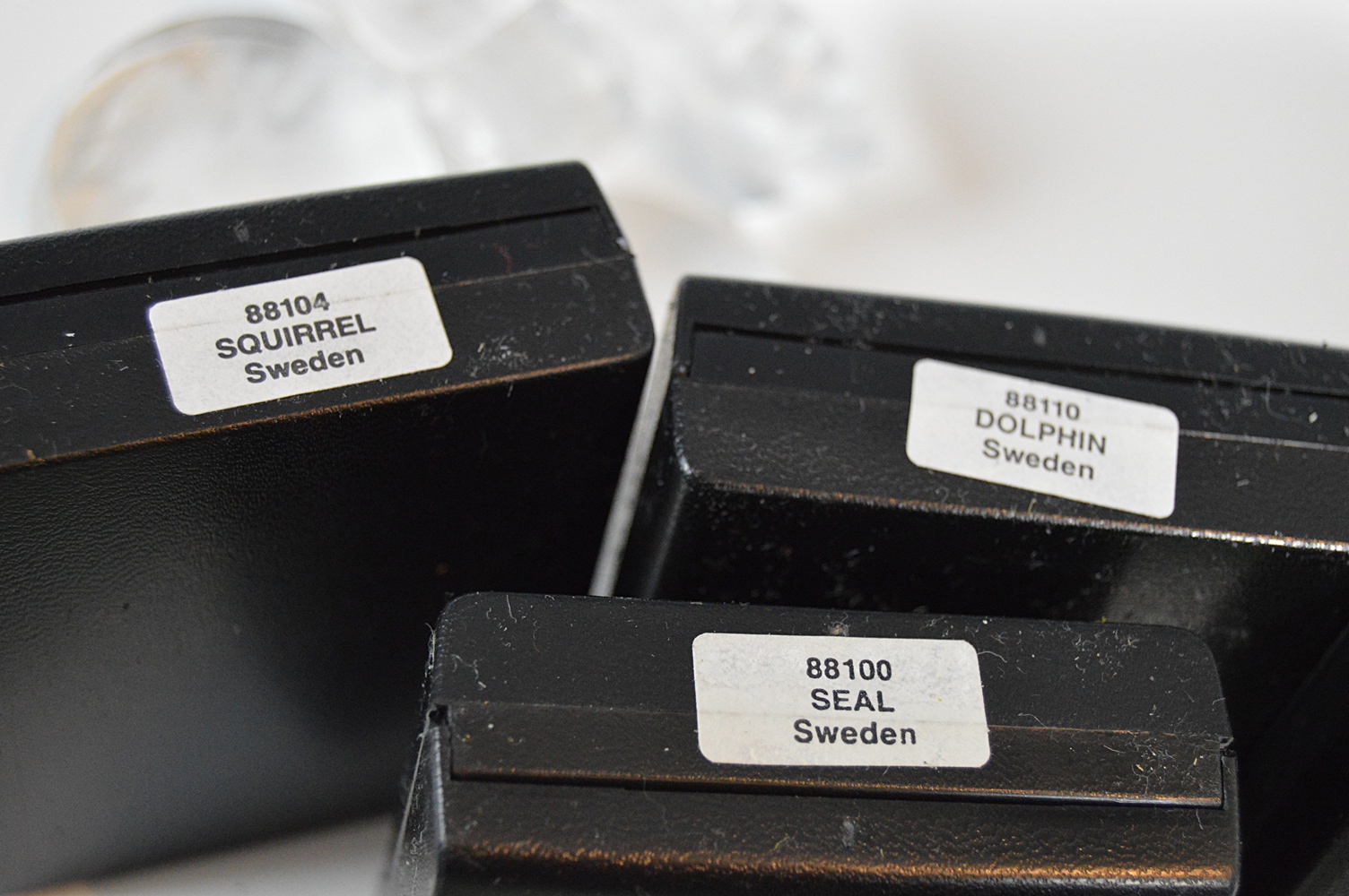 Signed Mats Jonasson Swedish Lead Crystal Figurines