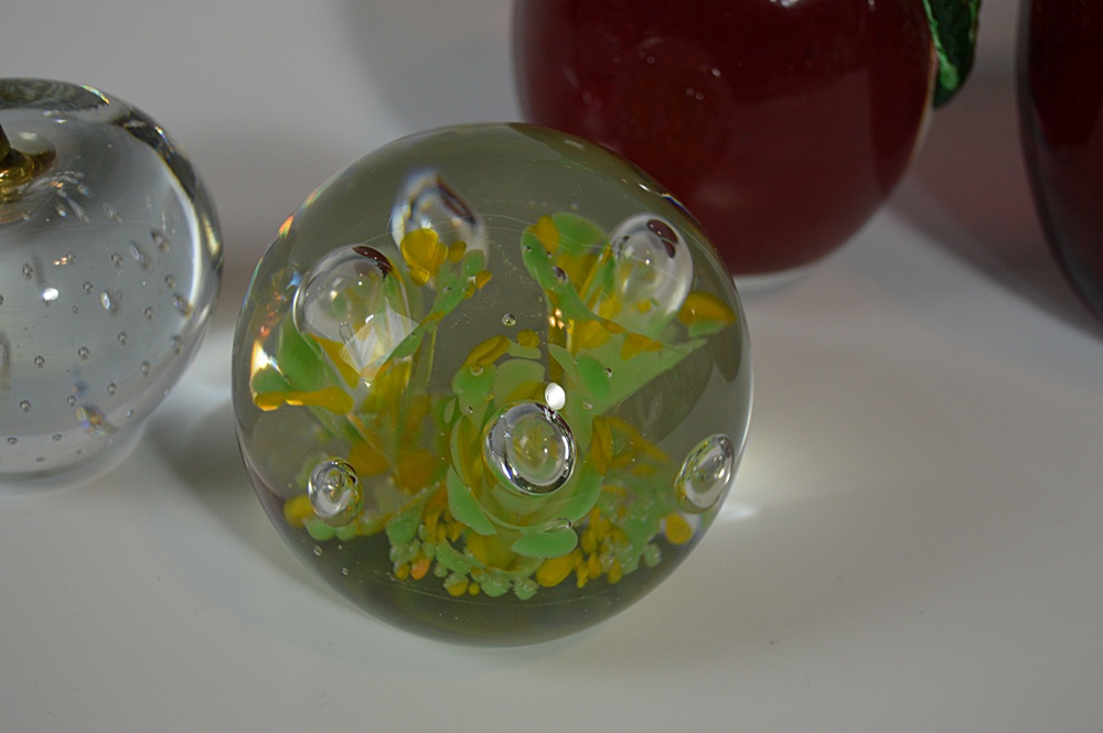 Blenko Apples and Zimmerman Paperweight