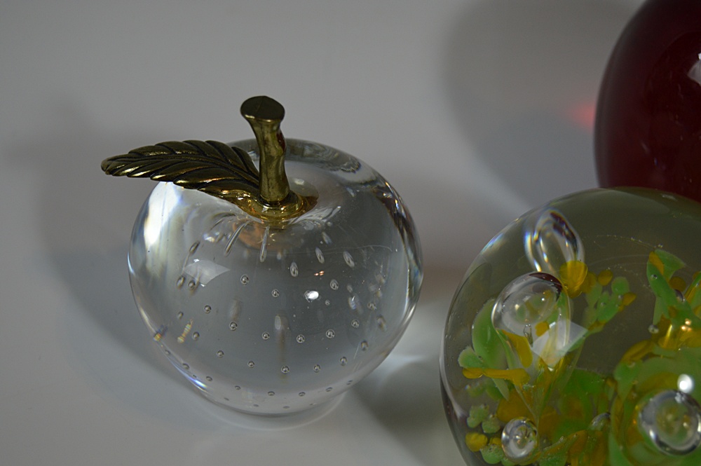 Blenko Apples and Zimmerman Paperweight