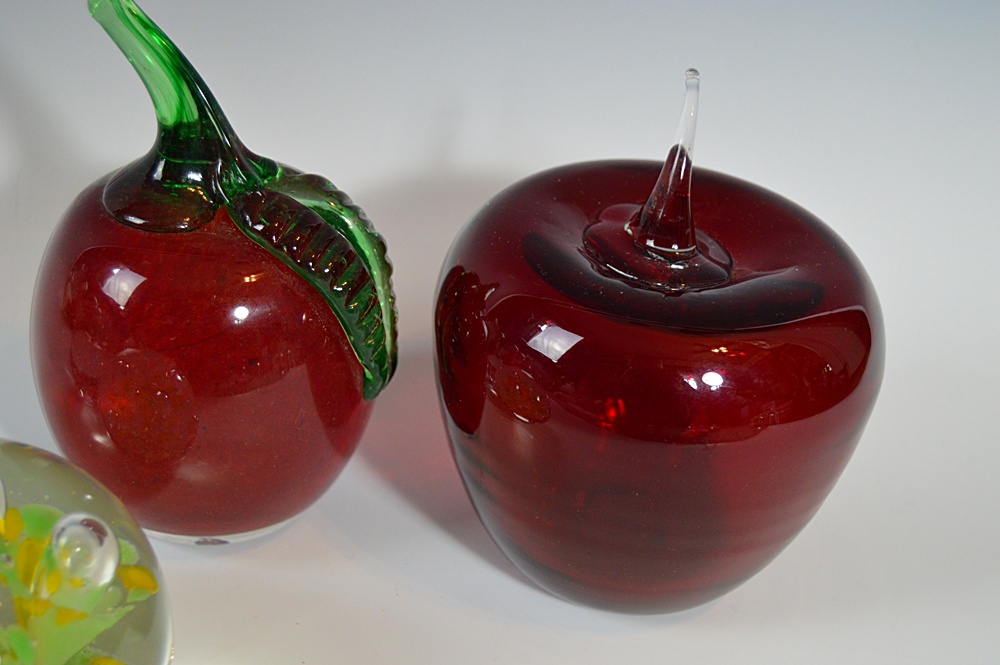 Blenko Apples and Zimmerman Paperweight