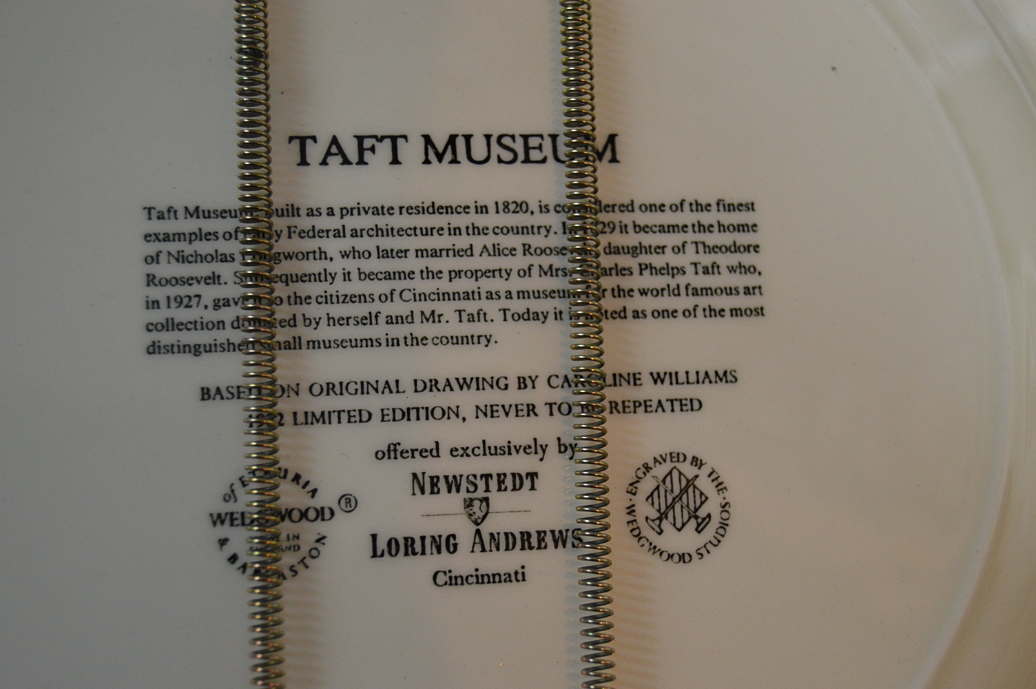 Twelve Caroline Williams Collectible Wedgwood Plates