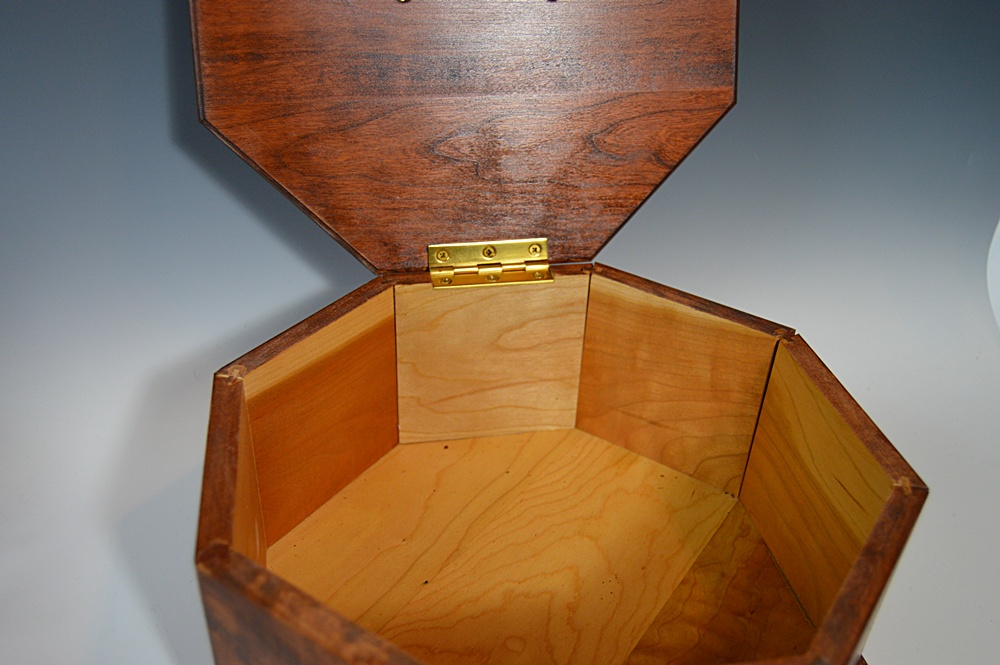 Mahogany Octagonal Lidded Box