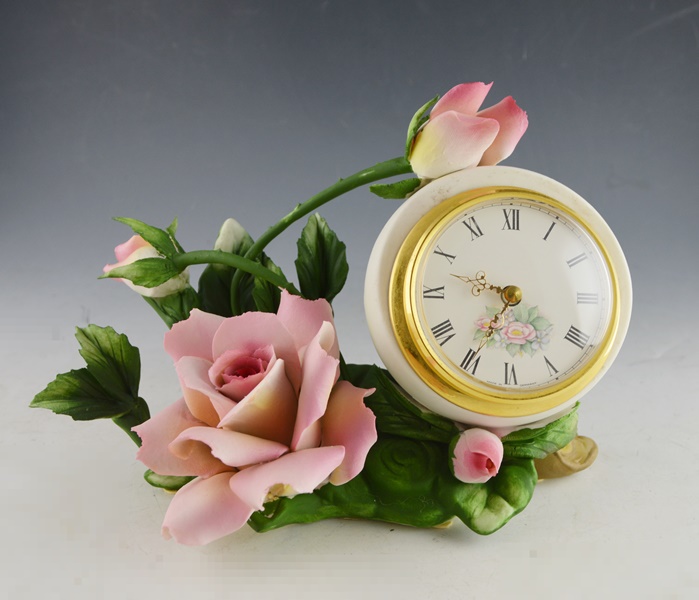 A.M.C. Capodimonte Clock and Mottahedeh & Co. Trinket Box and Dish