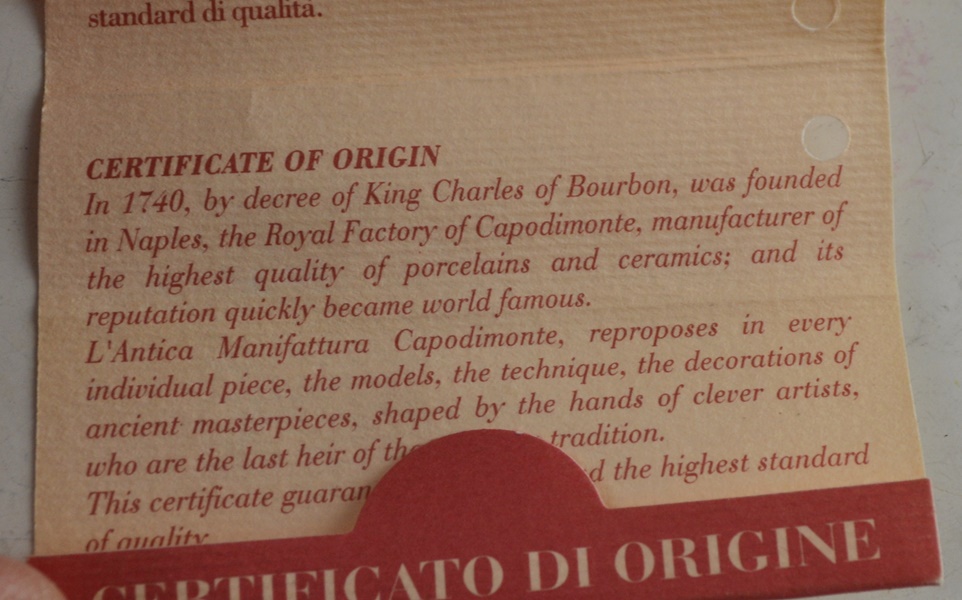 A.M.C. Capodimonte Clock and Mottahedeh & Co. Trinket Box and Dish