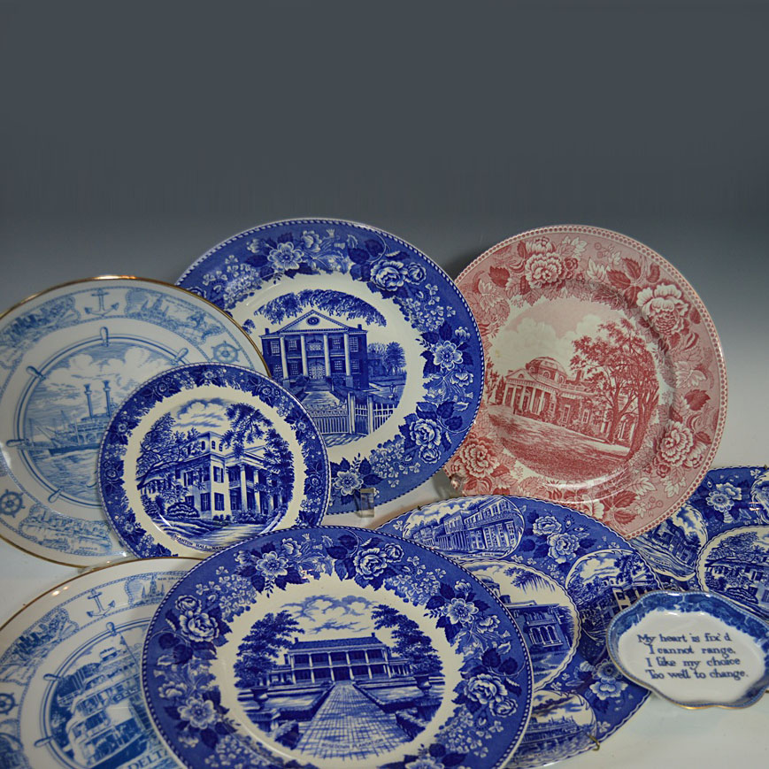 Transferware Historic Landmark Collectible Plates