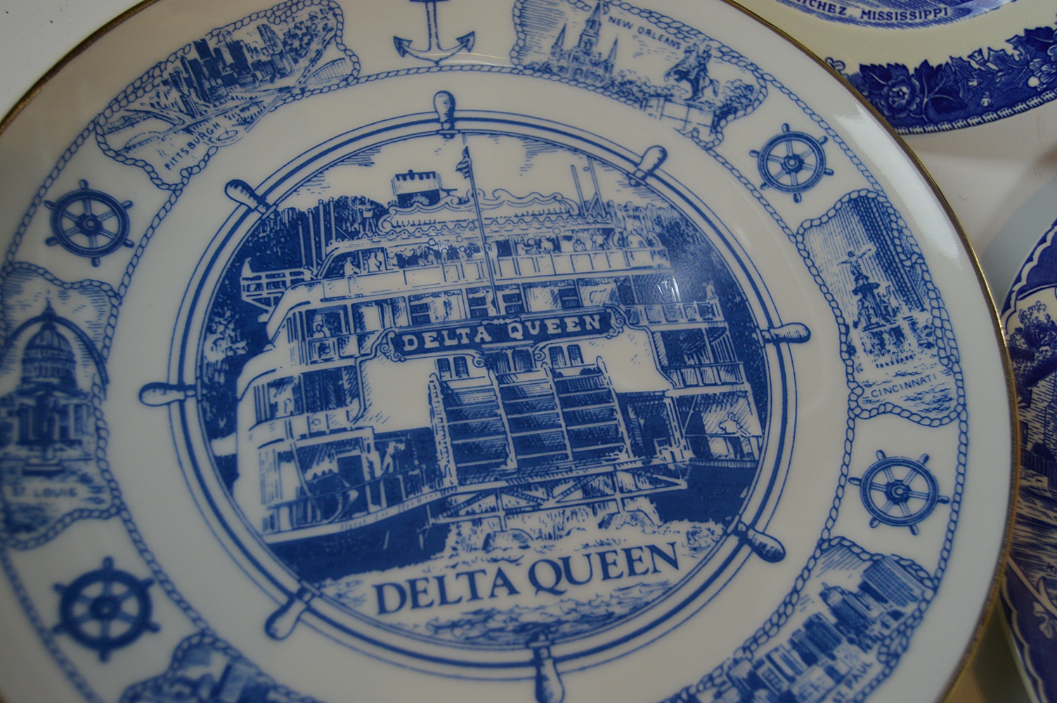 Transferware Historic Landmark Collectible Plates