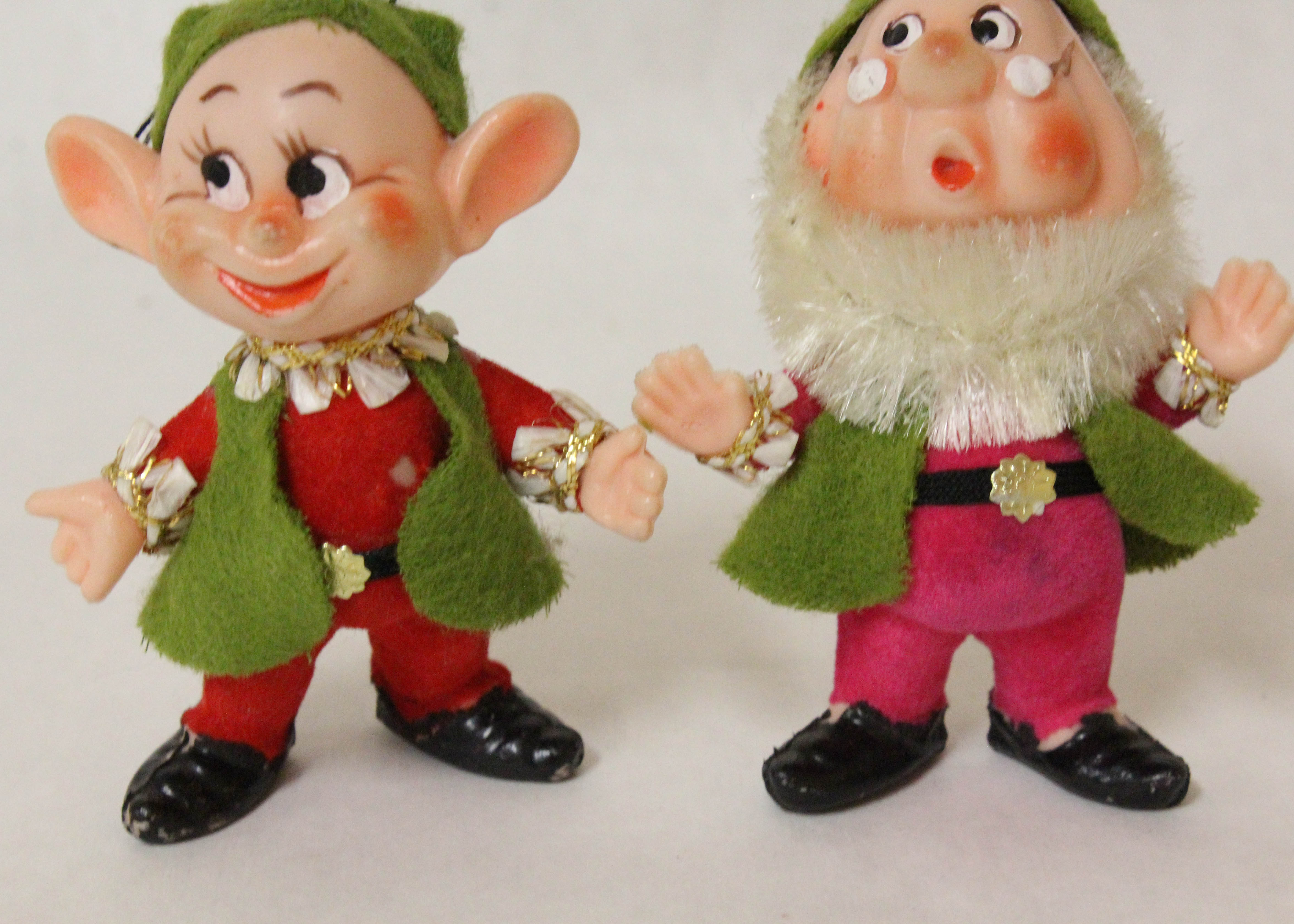 Pair of Vintage Christmas "Snow White" Ornaments