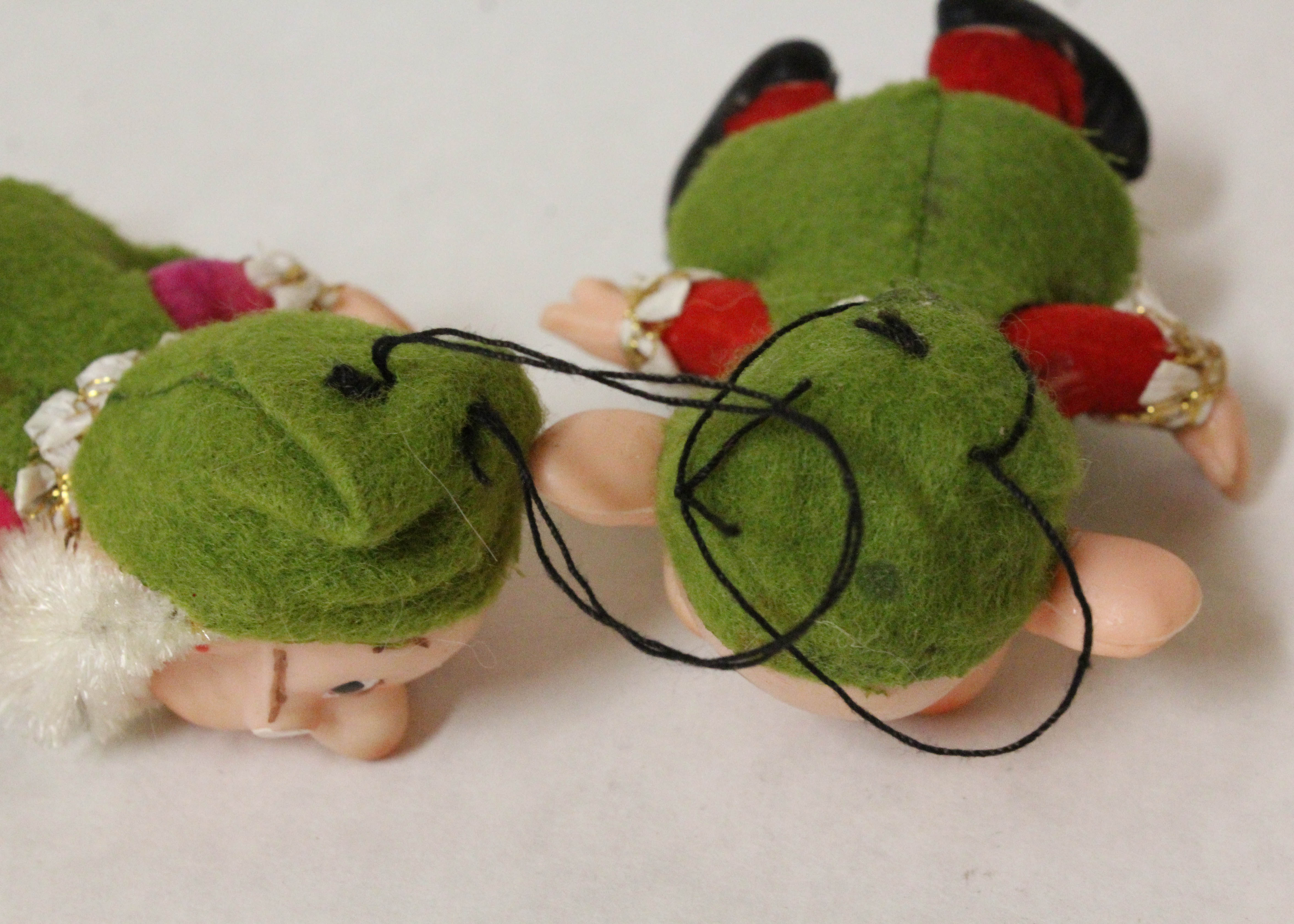 Pair of Vintage Christmas "Snow White" Ornaments