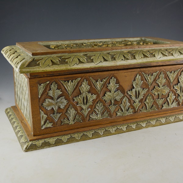 Antique Beautifully Carved Mahogany Dresser Box