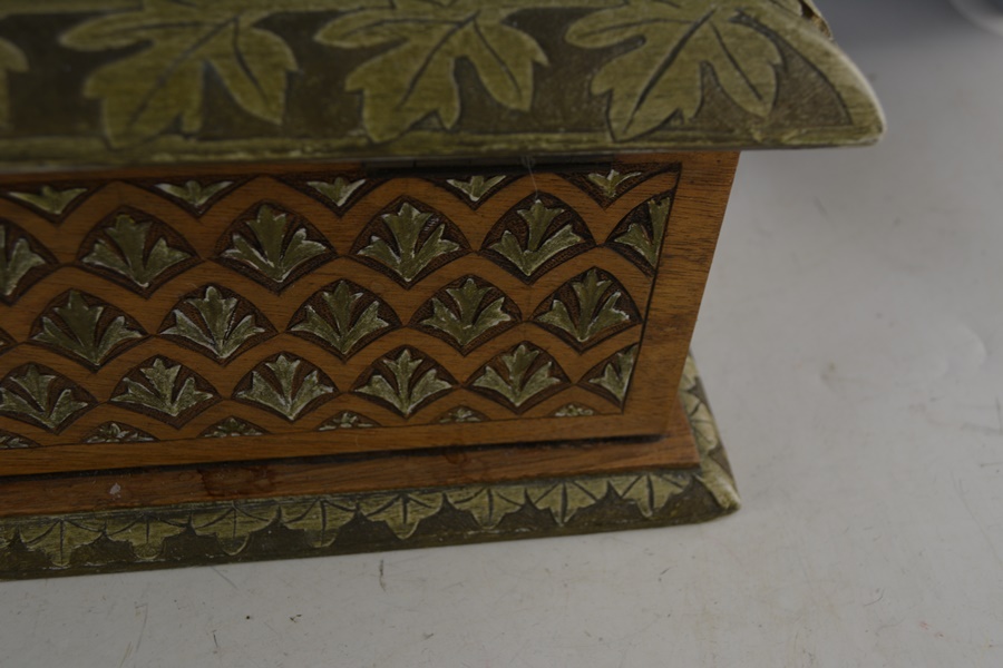 Antique Beautifully Carved Mahogany Dresser Box