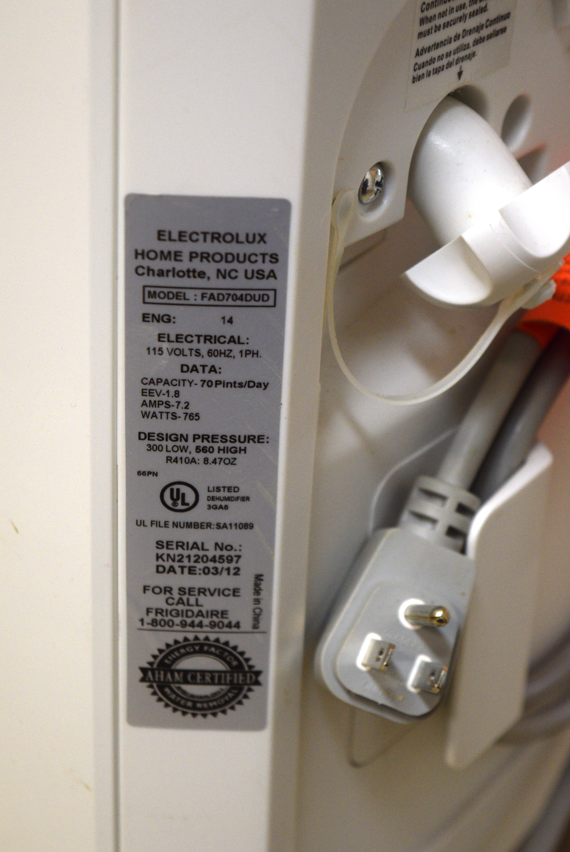 Frigidaire Dehumidifier