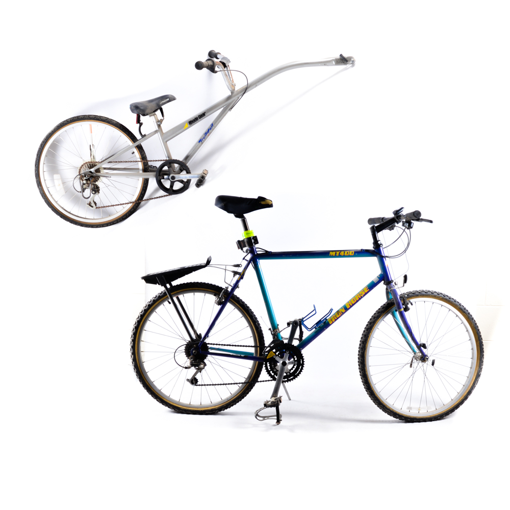 Iron Horse MT400 Bike with Rhode Gear Trailtail Trailer Bike