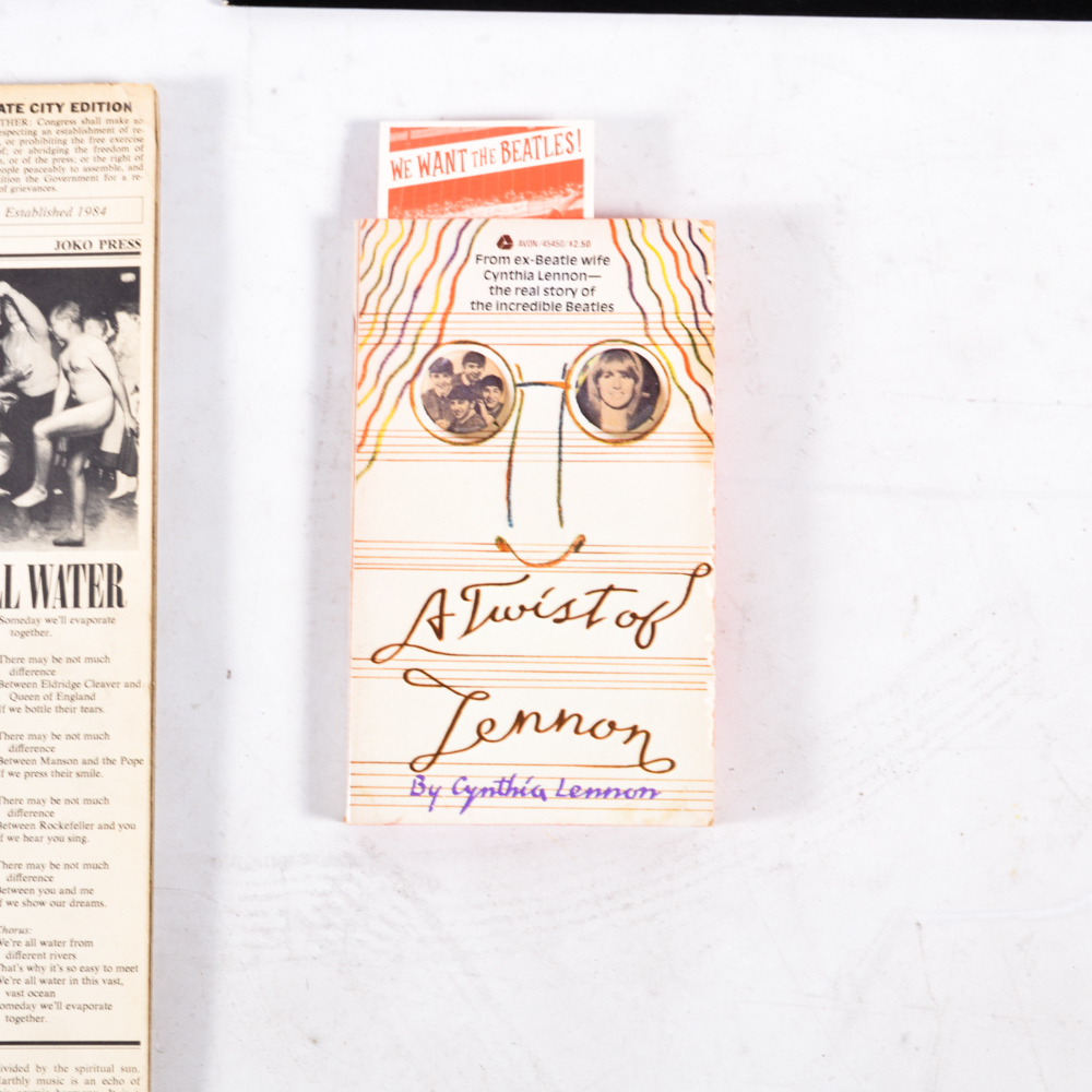 John Lennon Feat. Yoko Ono Vinyl Albums with "A Twist of Lennon" Paperback