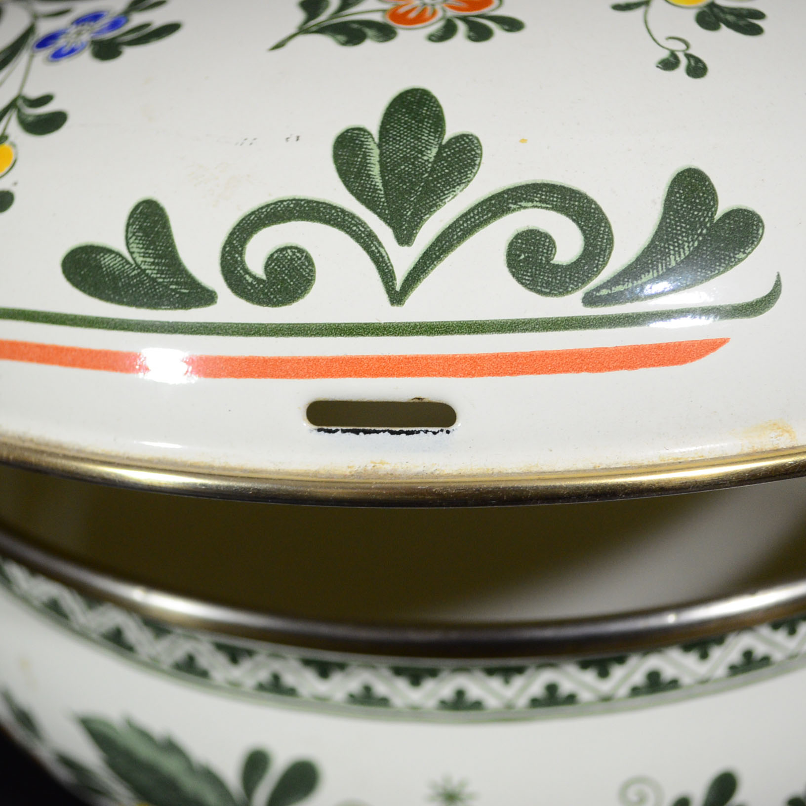 Vintage German ASTA Enameled Casserole Pot with Lid