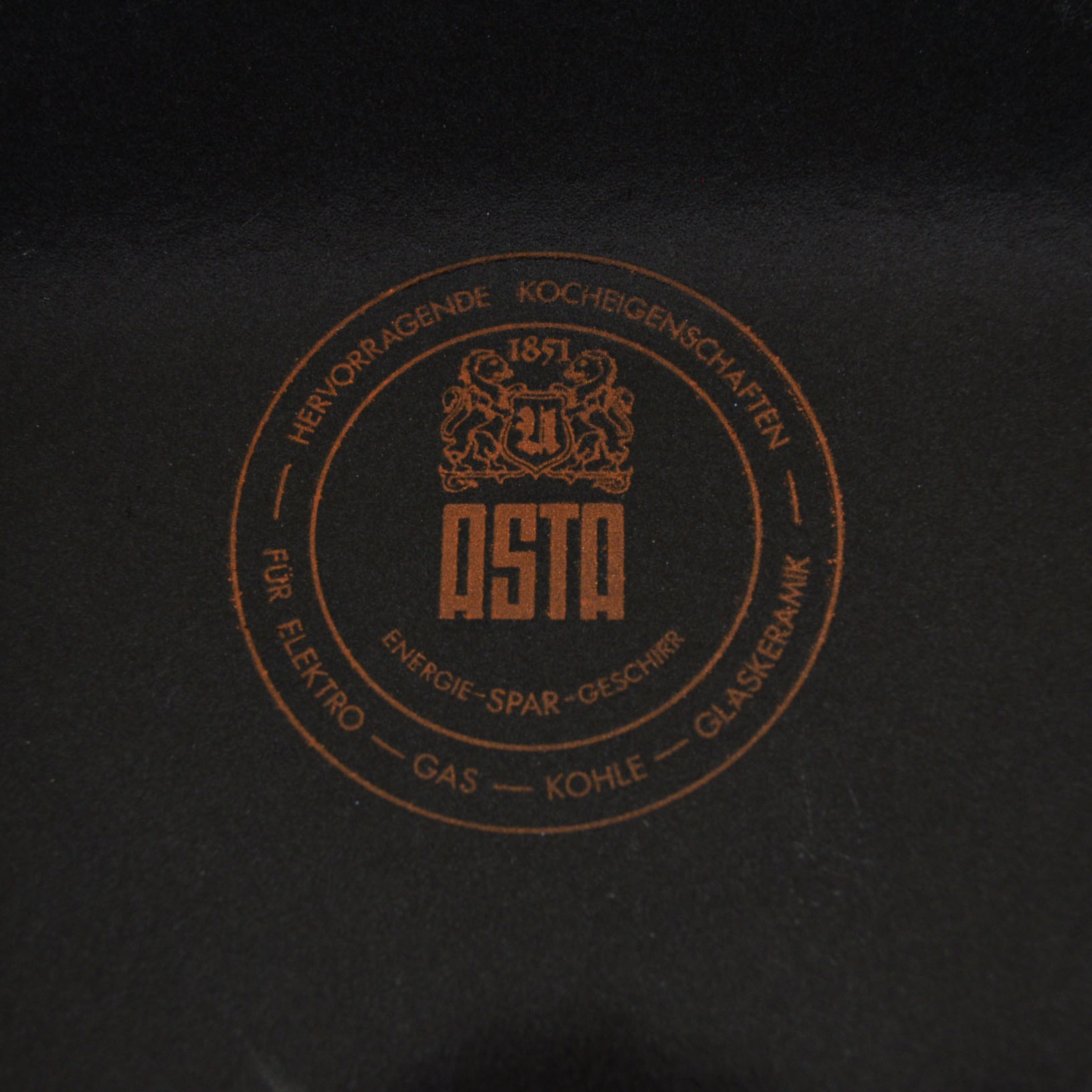 Vintage German ASTA Enameled Casserole Pot with Lid