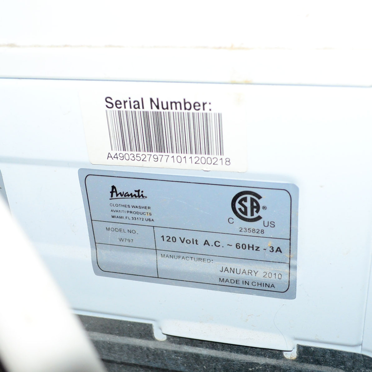 Avanti Portable Washer