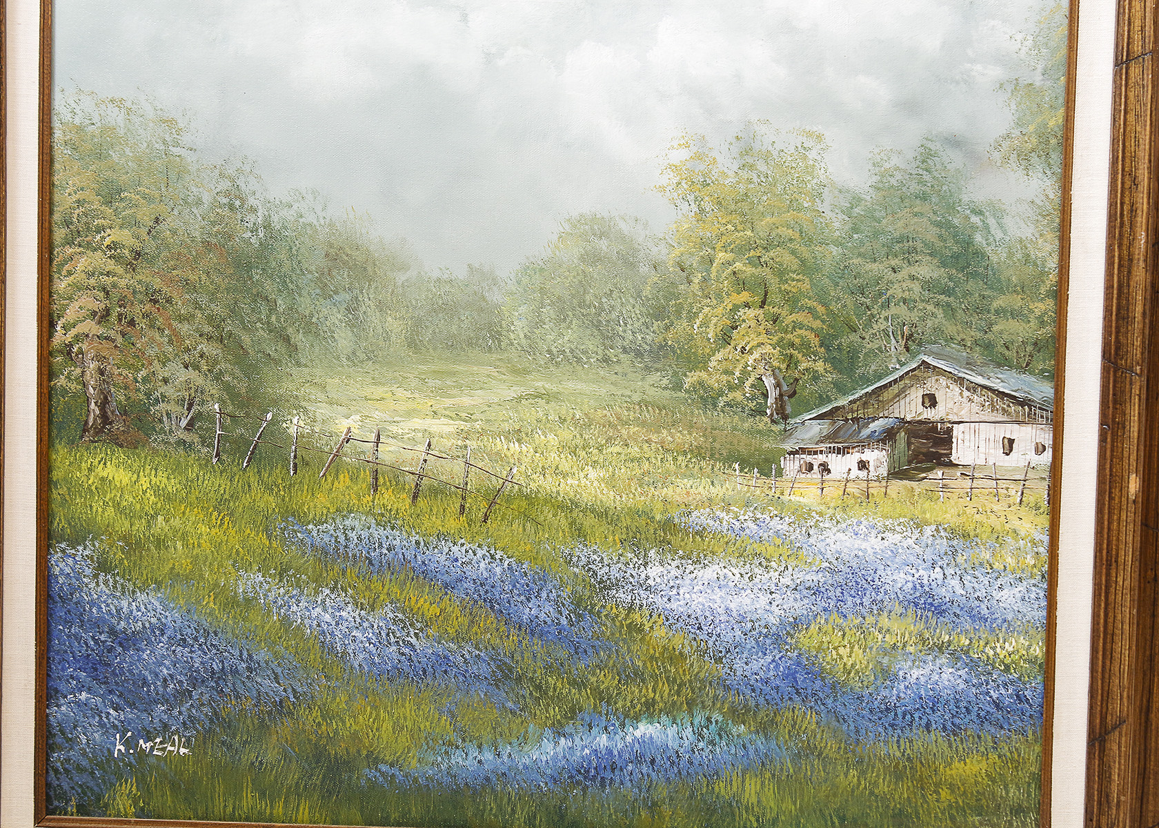 Signed Bluebonnet Painting by K. Meal
