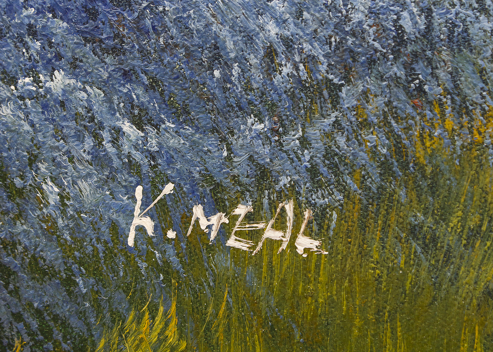 Signed Bluebonnet Painting by K. Meal