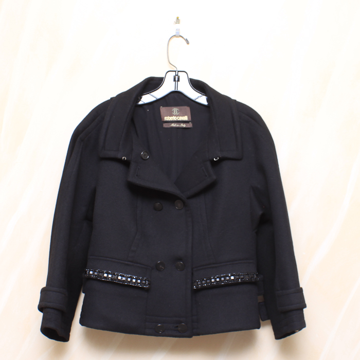 Roberto Cavalli Wool/Cashmere Blend Peacoat