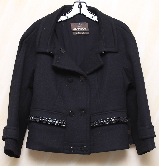 Roberto Cavalli Wool/Cashmere Blend Peacoat