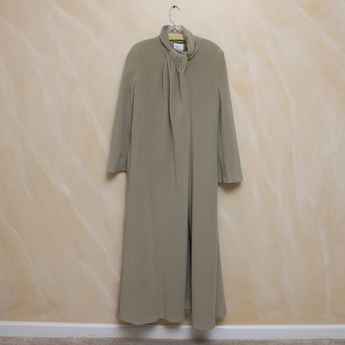 Long Armani Collezioni Wool Winter Coat in Taupe