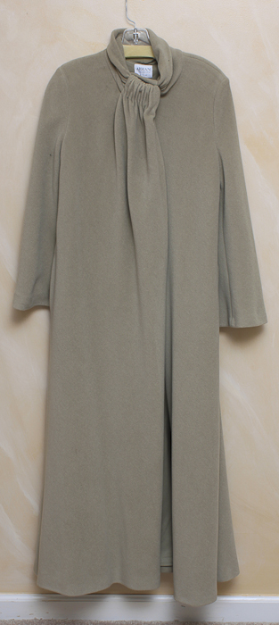 Long Armani Collezioni Wool Winter Coat in Taupe
