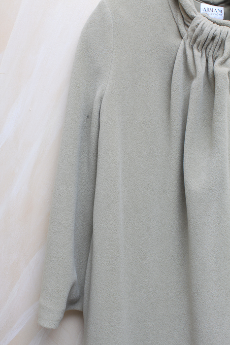 Long Armani Collezioni Wool Winter Coat in Taupe