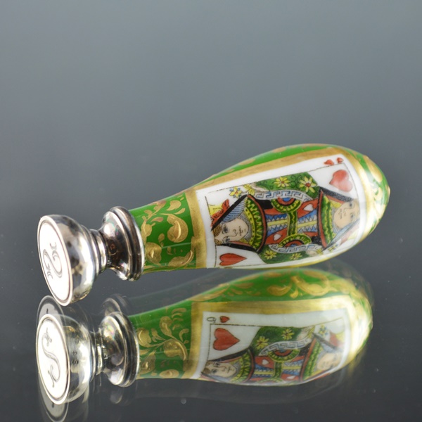 Late Victorian Ceramic and Sterling "S" Wax Seal