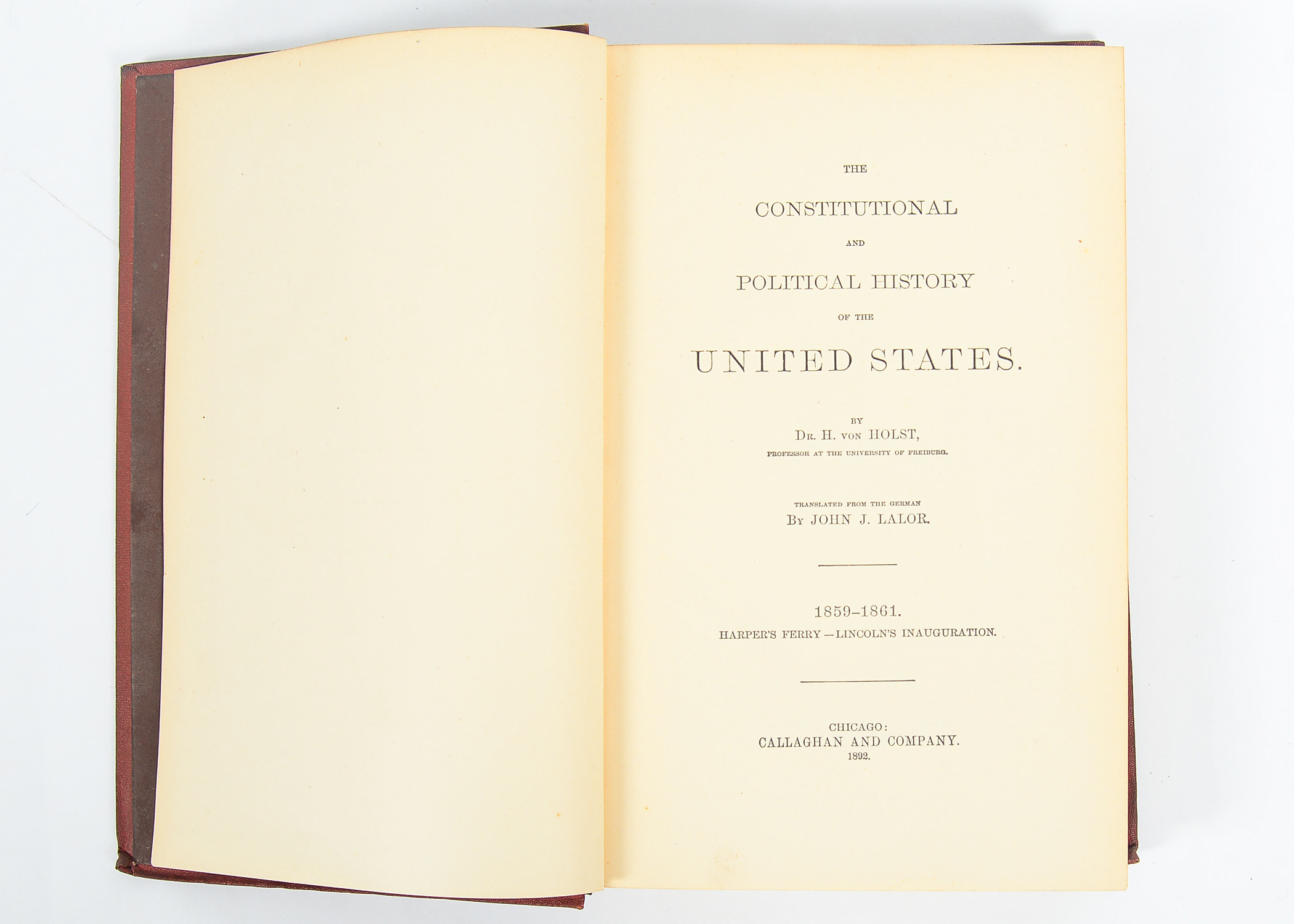 1889 "Constitutional History of the United States" 8-Volume Set
