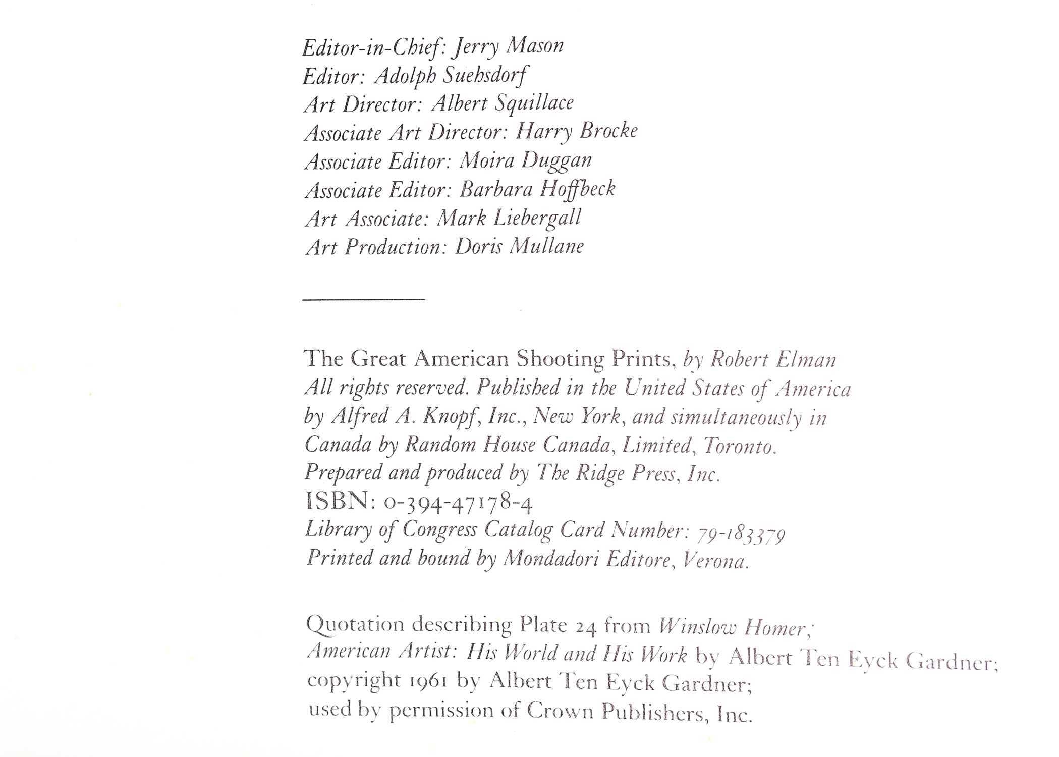 1972 "The Great American Shooting Prints"