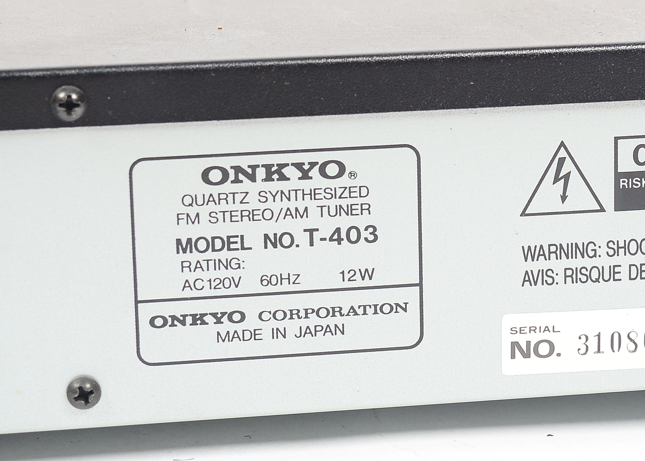 Onkyo Stereo Amplifier and AM/FM Tuner