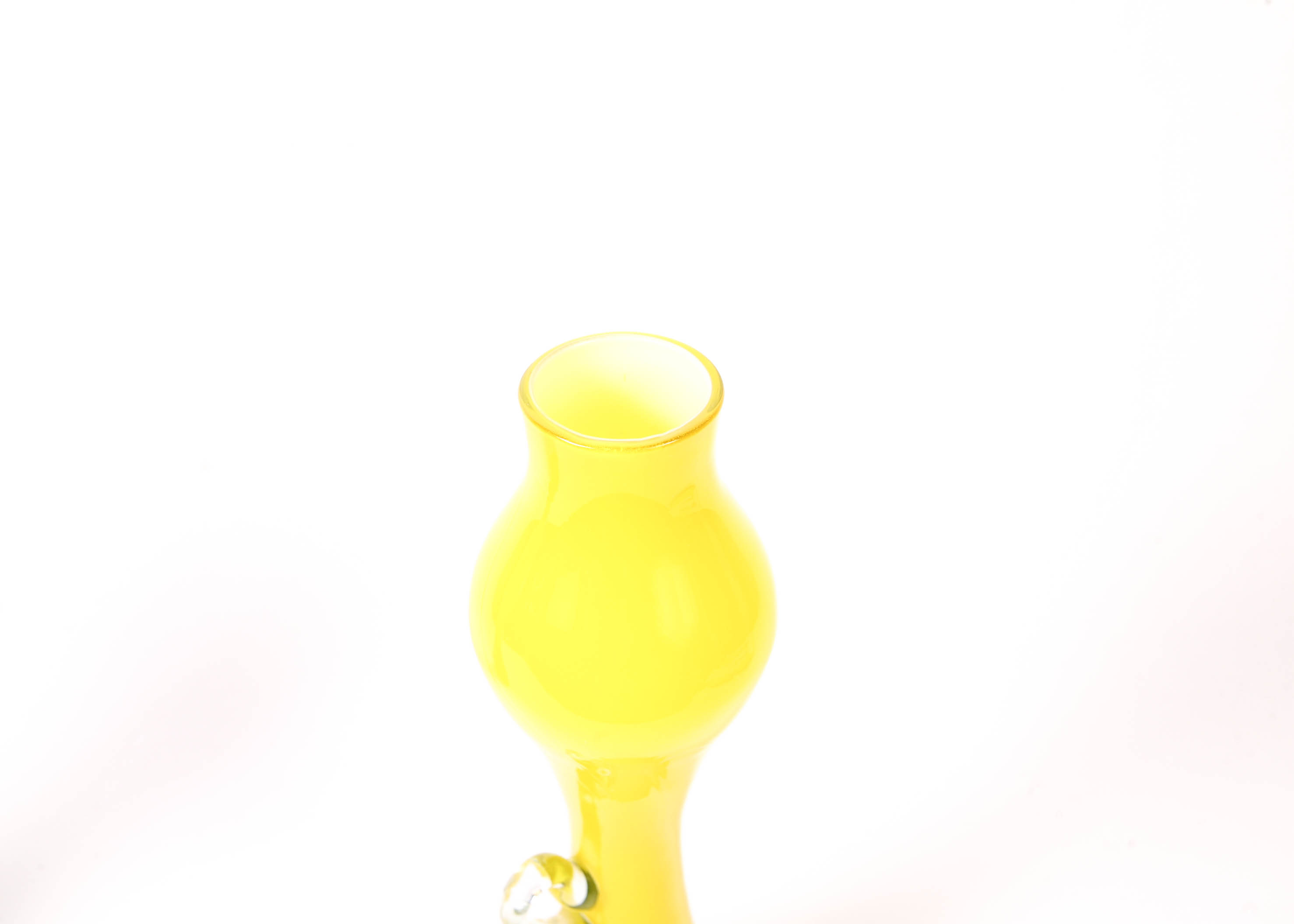Vintage Yellow Murano Glass Matching Vases