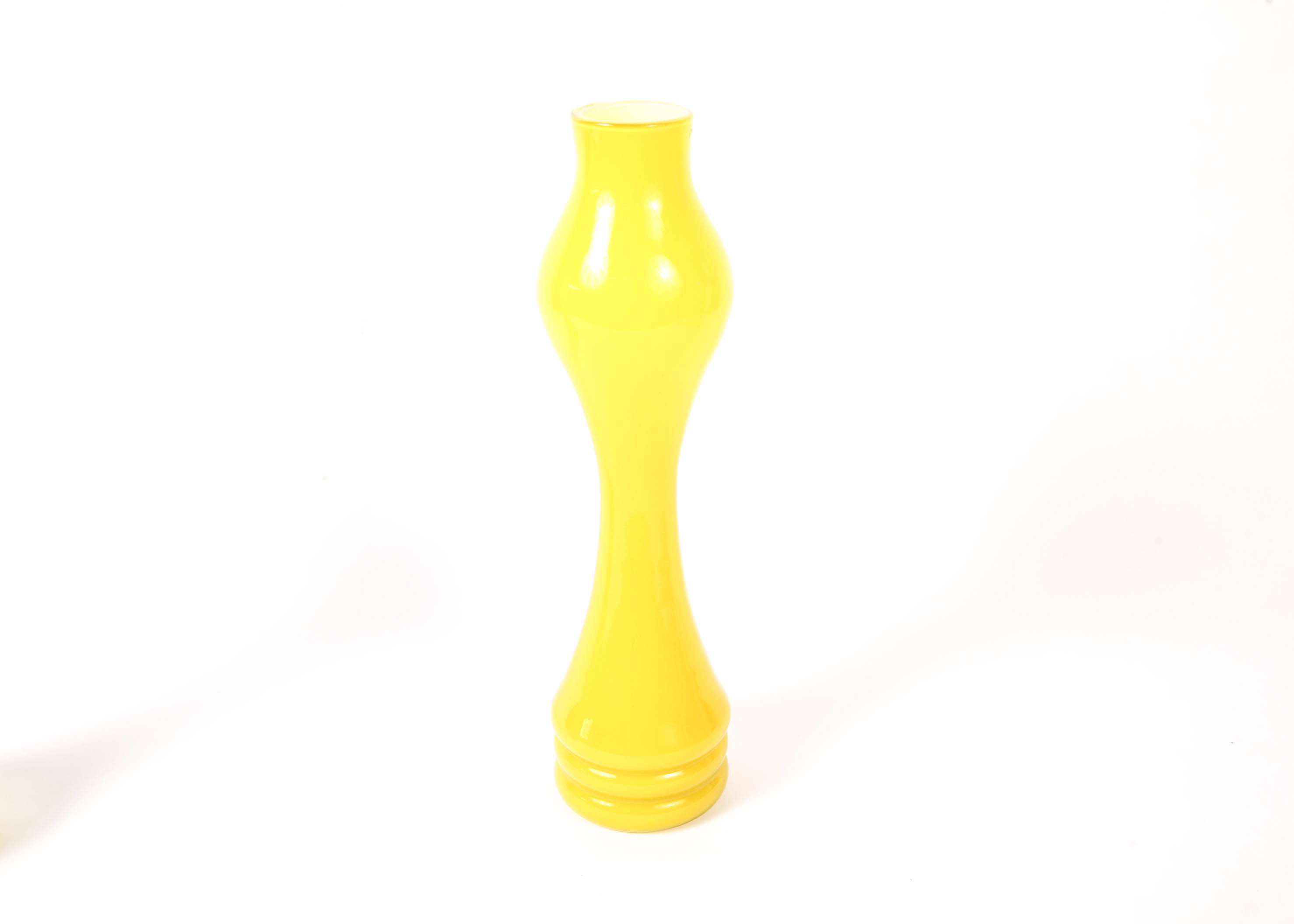 Vintage Yellow Murano Glass Matching Vases