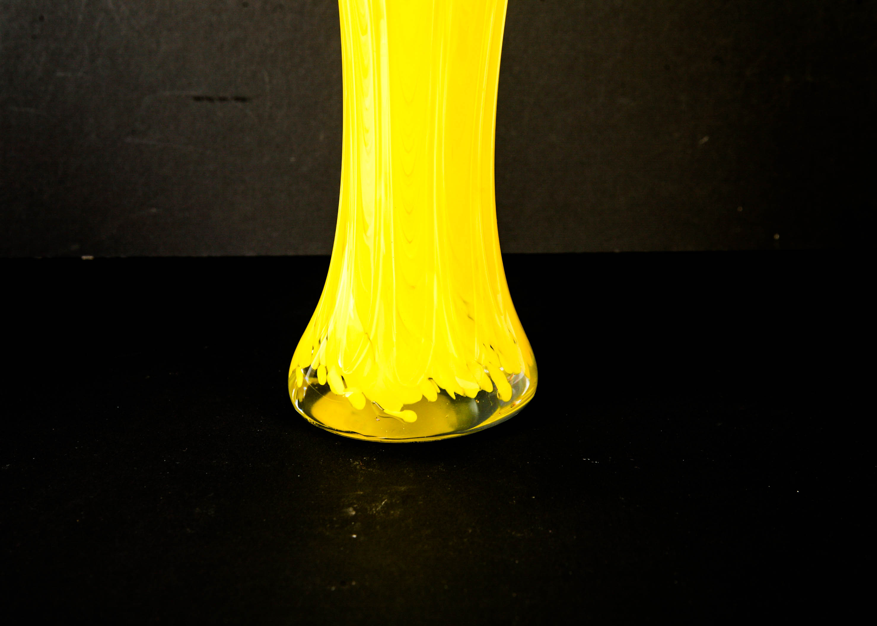 Vintage Yellow Murano Swung Glass Vase