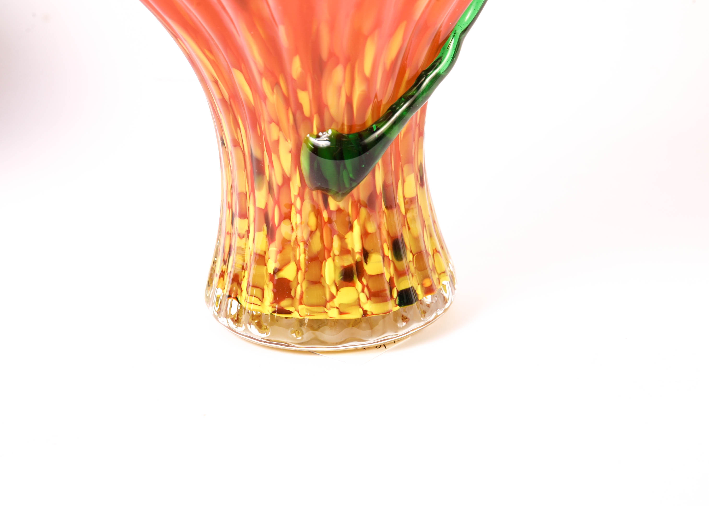 Two Vintage Red Murano Glass Vases