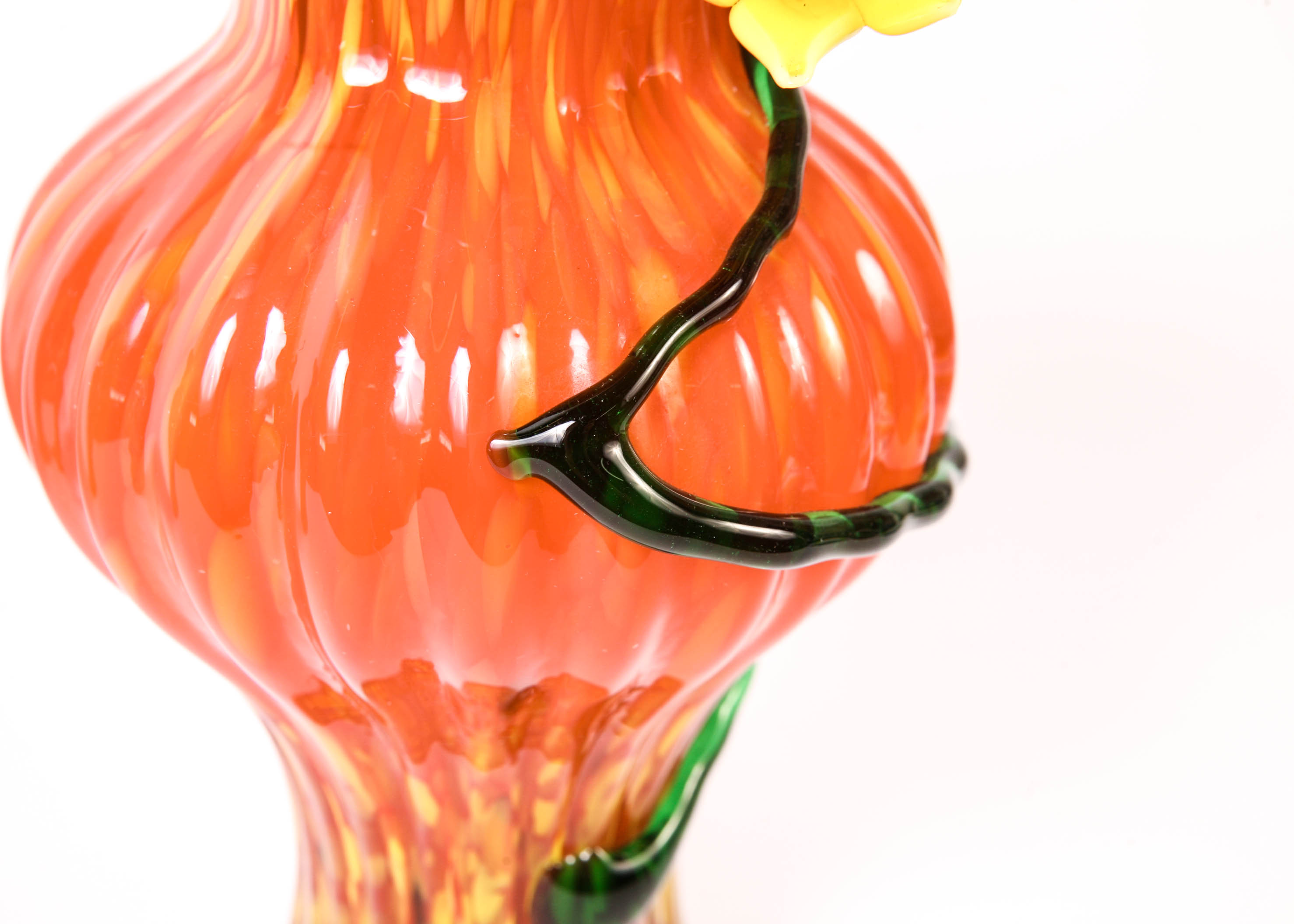 Two Vintage Red Murano Glass Vases