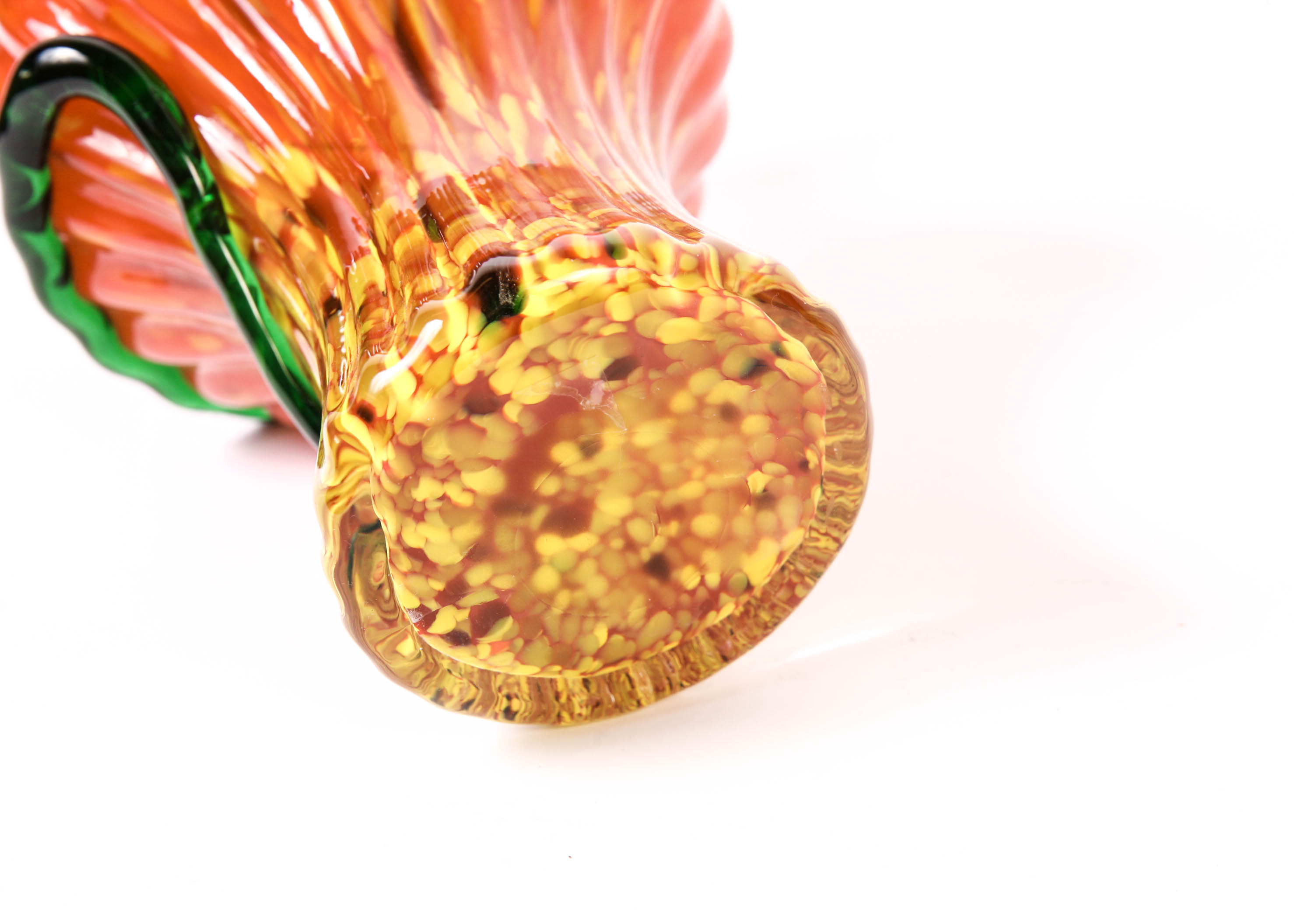 Two Vintage Red Murano Glass Vases