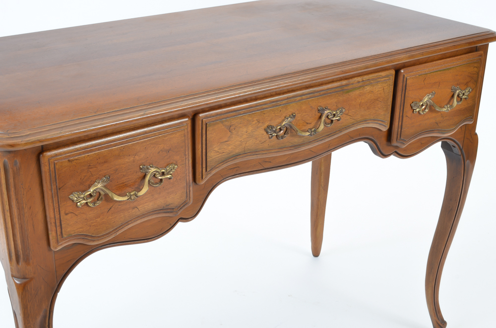 Davis Cabinet Company Walnut Vanity Desk and Swivel Chair
