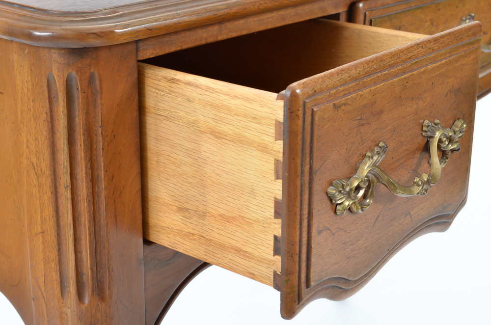 Davis Cabinet Company Walnut Vanity Desk and Swivel Chair
