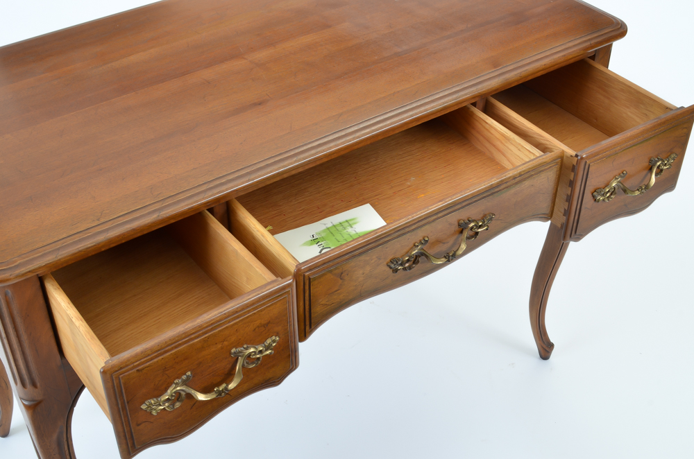 Davis Cabinet Company Walnut Vanity Desk and Swivel Chair